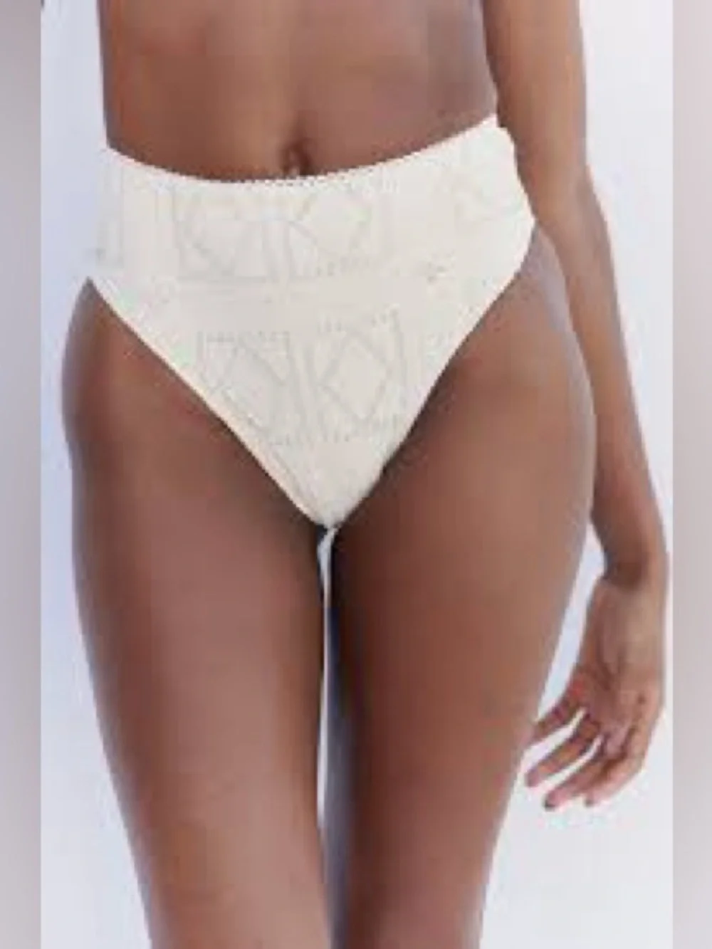 FRANKIE'S BIKINIS Jenna High Waist Bikini in Angel Dust Bottom NWT Small MSRP$90